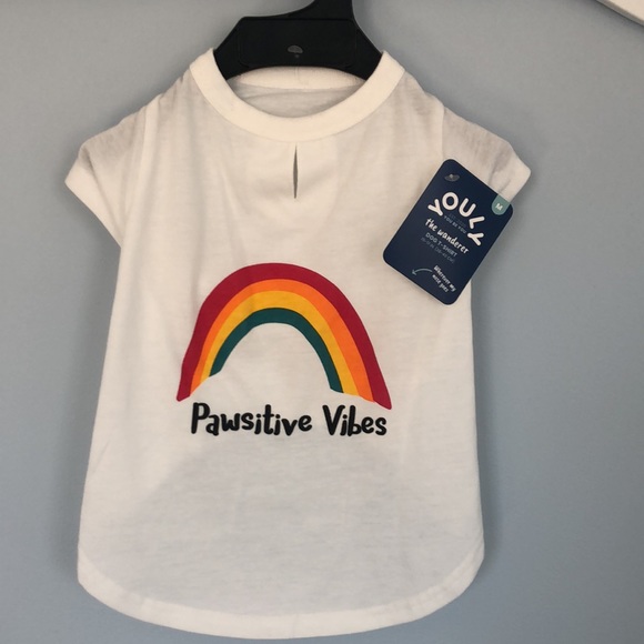 NWT Youly “Pawsitive” Vibes dog t-shirt!🌈🐶 - Picture 7 of 7